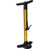 BBB Cycling AirBoost 2.0 Fietspomp met Drukmeter - 11 BAR 160 PSI - Ventielen: Dunlop, Presta & Schräder - Hoge Druk Vloerpomp Racefiets en MTB - Geel - BFP-28