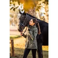 HORZE Jadine dames technische waterdichte zomer rijjas, Beetle Khaki Green, 36