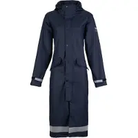 HORZE Hazel Lange Regenjas met splitten, dames, Dark Navy, 34