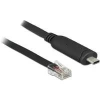 DeLOCK USB-C (m) naar RJ45 (m) seriële RS232 adapter / zwart - 2 meter