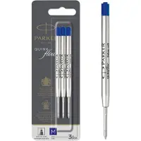 Parker balpenvulling - medium punt - blauwe QUINKflow-inkt - 3 stuks