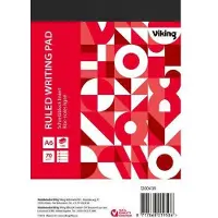 Viking Notitieblok A6 Gelinieerd Geniet Bovengebonden Papier Soepele kaft Rood Geperforeerd 200 Pagina's 5 Stuks