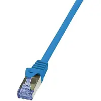 Logilink CQ3096S RJ45 Netwerkkabel, patchkabel CAT 6A S/FTP 10.00 m Blauw Vlambestendig, Snagless 1 stuk(s)