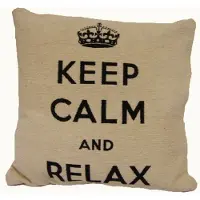 Studio Art Keep calm and relax sierkussenhoes 45x45 cm - naturel - Sierkussensloop