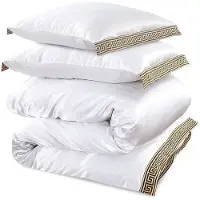 Beauty Silk Glans satijn dekbedovertrek Lace - Wit - 240x220