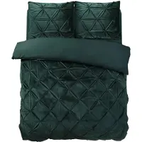 Sleeptime dekbedovertrek Pintuck - velvet - groen - 200x220