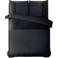 Sleeptime dekbedovertrek Crossline Velvet - zwart - microvezel - 240x220