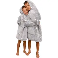 Sleeptime Kinder hoodie Stars grijs - Glow in the dark - 6-10 jaar