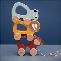 Trixie Houten Trekspeeltje - Mr. Polar Bear - Voor de eerste stapjes - Babyspeelgoed - Voor Jongens & Meisjes - Ijsbeer