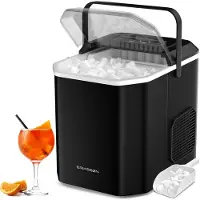 Erikssøn IJsblokjesmachine - IJsblokjesmaker - Incl. IJsschep – 12kg/24 uur – 9 Blokjes / 6 Min - Draagbaar – Zelfreinigingsfunctie - Zwart