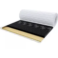 FDM NERO MET LATEX Topmatras 120x200 cm - Hoogte 7 cm H3 - Koudschuim Topmatrassen Topper Topdekmatras - HR H30 en Latex - - Antiallergisch