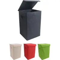 VCM badkamerkast met wasmand, afvalbak, badkameropbergruimte met wasmand, wasmand, badkamerwaskast Wasmand Stoffen wasbox Waskist Wasbox Stoffen box Deksel Dreso M