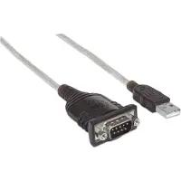 Manhattan Aansluitkabel USB 1.1, Serieel [1x USB 1.1 stekker A - 1x D-sub stekker 9-polig] 0.45 m Zilver-zwart