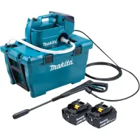 Makita DHW 080 G2K Snoerloze hogedrukreiniger 36 V ( 2x 18 V ) 80 bar 380 l/u Borstelloos + 2x accu 6.0 Ah - zonder lader