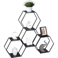 En.casa Wandrek Tand 4-delig wandplankenset zwart 32x37x19 cm []
