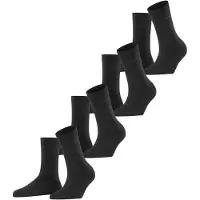 Esprit Solid 4-Pack huidvriendelijk slijtvast eenkleurig katoen multipack sokken dames zwart - maat 36-41