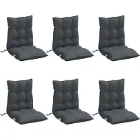 vidaXL Stoelkussens 6 st lage rug oxford stof antracietkleurig