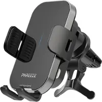 Phreeze Telefoonhouder Auto - Draadloze Autolader - Automatisch Open & Dicht - Voor Ventilatie & Dashboard - Autohouder Telefoon - Zuignap - Universeel - Zwart