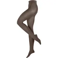 Esprit Plain verstevigd zachte comfort tailleband katoen wol panty dames bruin - maat 40-42