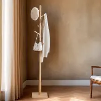 Mazazu - Kapstok - 8 haken - Natuurlijk beige - 30x30x175
