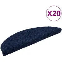 vidaXL Trapmatten zelfklevend 20 stuks 56x17x3 cm marineblauw halfrond