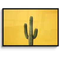 PosterMonkey Poster in lijst - Fotolijst 120x80 cm - Posters - Cactus - Groen - Minimalistisch - Posterlijst zwart - Decoratie - Wanddecoratie woonkamer - Muurdecoratie slaapkamer