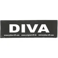 Julius-K9 Tekstlabel Diva Zwart 11 X 3 Cm 2 Stuks