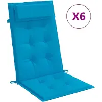 vidaXL Stoelkussens 6 st hoge rug oxford stof lichtblauw