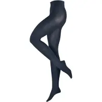 Esprit Plain verstevigd zachte comfort tailleband katoen wol panty dames blauw - maat 38-40