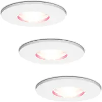 HOFTRONIC™ Set van 3 stuks smart WiFi RGBWW LED inbouwspots Barcelona wit 5,5 Watt IP44