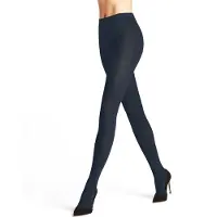 Falke Family eenkleurig katoen panty dames blauw - maat 40-42