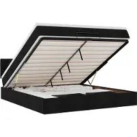 vidaXL Ottoman bed met matras 180x200cm stof zwart