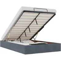 vidaXL Bedframe zonder matras 120x200 cm fluweel donkergrijs