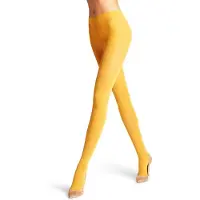Falke Pure Matt eenkleurig materiaal ondoorzichtig 50 DEN panty dames geel - maat M-L