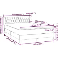 vidaXL Boxspring met matras fluweel donkergroen 160x220 cm