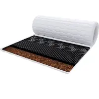 FDM NERO MET KOKOS Topmatras 160x200 cm - Hoogte 6 cm H4 - Koudschuim Topmatrassen Topper Topdekmatras - HR H30 en Kokos - - Antiallergisch