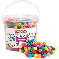 Colorations - Gekleurde, grote kralen om aan een draad te rijgen, in een emmer, 680 gram