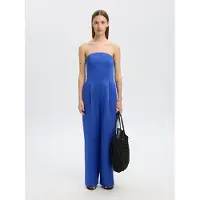Selected Linnenmix Jumpsuit Dames Blauw 38