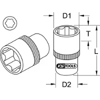 Ks Tools 911.1223, Doppen, 1/2", Metrisch/inch, 1 kop, 23 mm, 1/2"