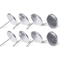 Novaliv 8x kaarsenmondstuk zonder doorn 9cm zilveren kaarsenplaat ter decoratie Adventskrans decoratiestokje Adventskaarsenhouder kaarsenhouder metalen ronde kaarsenstok Kerstdecoratie kaarsenhouder