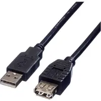 Roline USB-A naar USB-A verlengkabel - USB2.0 - UL gecertificeerd - tot 2A / zwart - 1,8 meter
