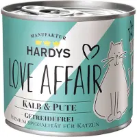 Hardys Love Affair kalf en kalkoen natvoer kat (blik) 24 x 200 g