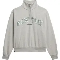Superdry Sweatshirt 'Essentials' grijs gemêleerd / spar / offwhite