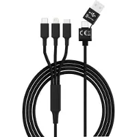 Smrter SMRTER_HYDRA_ULT_BK USB-laadkabel USB 2.0 USB-A stekker, USB-C stekker, Apple Lightning stekker, USB-micro-B stekker 1.20 m Zwart
