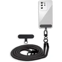 Cadorabo mobiele telefoonketting geschikt voor Lenovo Yoga Tab 3 PLUS (10.1 Zoll) in ZWART met verstelbaar riemkoord om om je nek te hangen