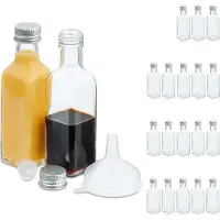 Relaxdays glazen flesjes met schroefdop - mini flessen 100 ml - lege shotflesjes - likeur - Pak van 20