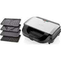 Eta Sandwichmaker Sorrento 4 in 1, Broodrooster, Zwart, Zilver