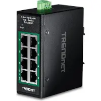 Trendnet TI-PGLC80 8-poorts Gigabit PoE+ industriële DIN-rail Mini Switch