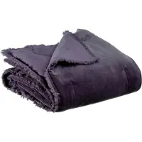 Vivaraise Effen plaid - Katoen en polyester, kleur rozijn, 135 x 200 cm