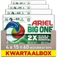 Ariel 4x 3in1 Wasmiddel Pods The Big One Original 15 Stuks